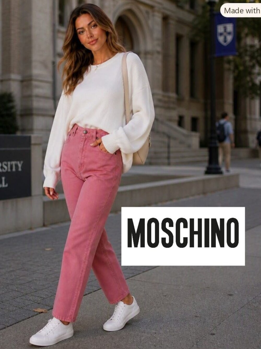 MOSCHINO DENIM JEANS! PEACE SIGN